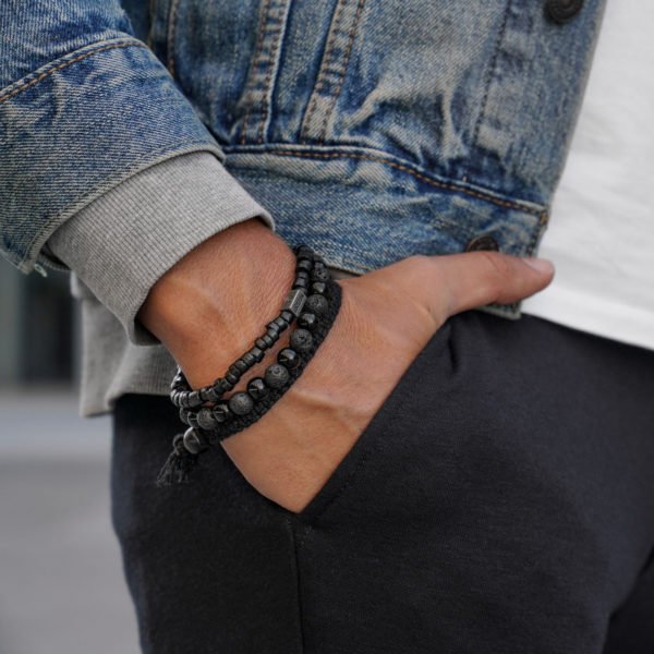 BLACK ON BLACK MEN'S BRACELET - Image 3