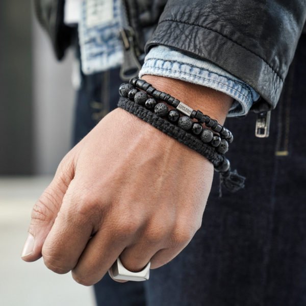 BLACK ON BLACK MEN'S BRACELET - Image 2