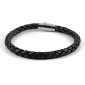 Adjustable Twisted Double Lock Leather Bracelet For Men's