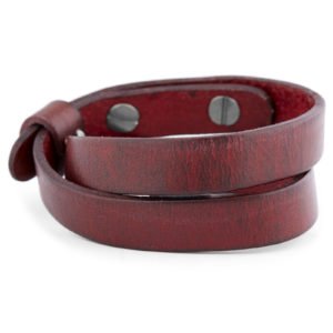 Leather Red Bracelet For Mens