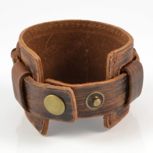 Mens Wide Leather Bracelets Designer