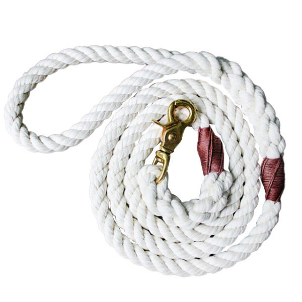 Natural White Cotton Rope Dog Leash