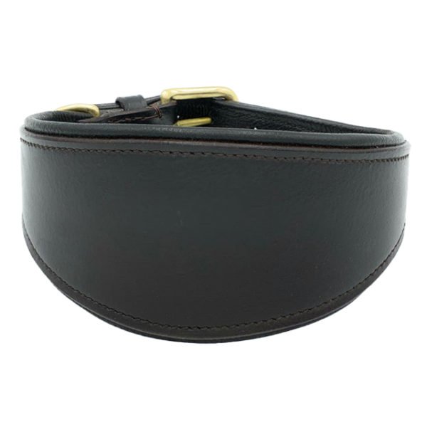 Black Wide Leather Padded Dog Collar