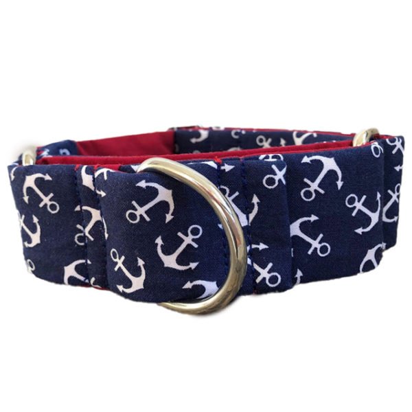 Nevy Blue Anchor Printed Dog Collar