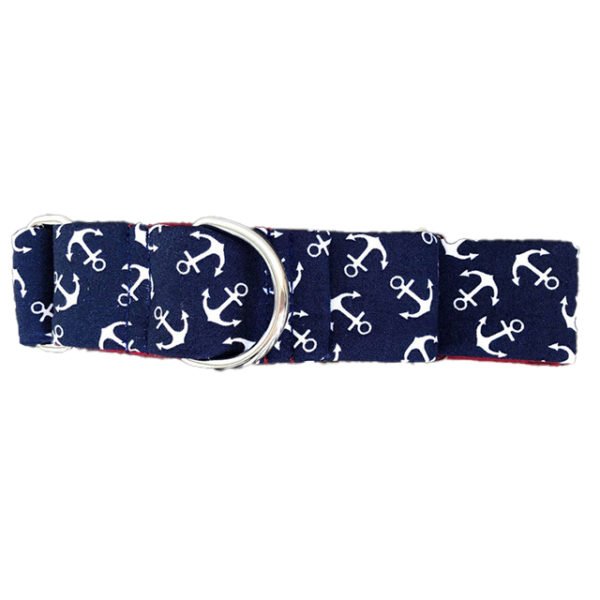 Nevy Blue Anchor Printed Dog Collar