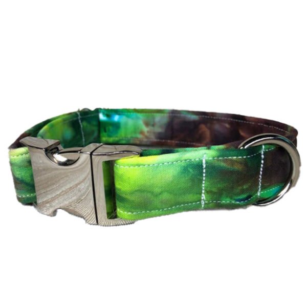 Green Gradient Cotton Dog Collar Supplier