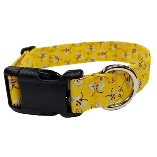 Honey Bee Printed Pattern Dog Collar