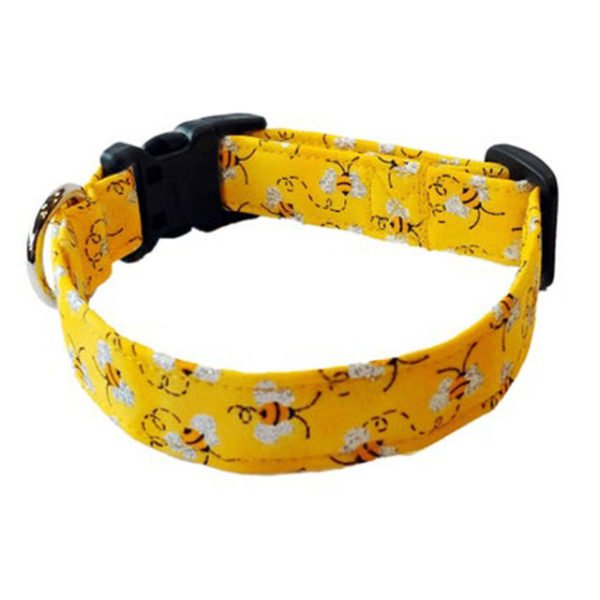 Honey Bee Printed Pattern Dog Collar