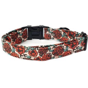 Floral Rose Flower Cotton Dog Collar