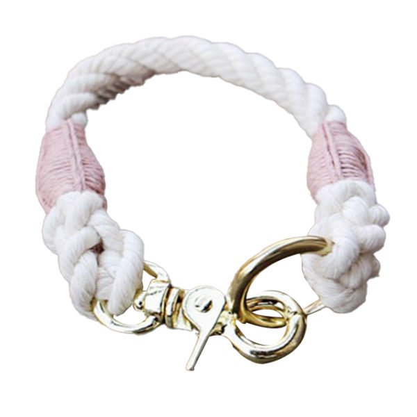 White Cotton Rope Collar For Small Medium & Large Dogs