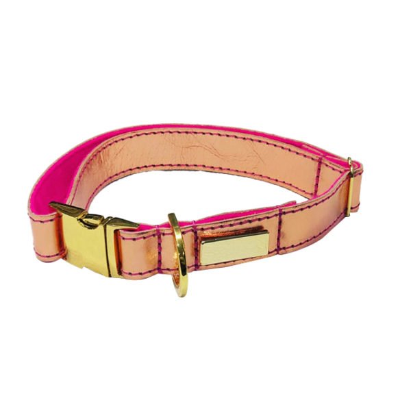 Rose Gold Dog Collar Ultra Soft Leather