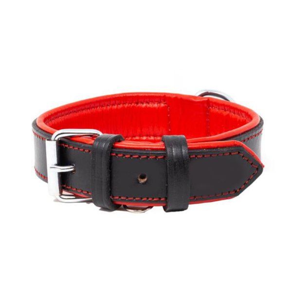 Wide Black Leather Collar For Dogs