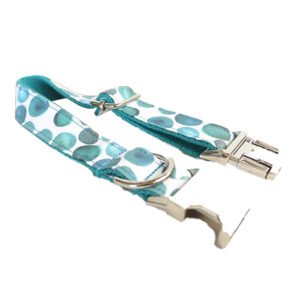 Beautiful Aqua Blue Dot Pattern Dog Collar Manufacturer