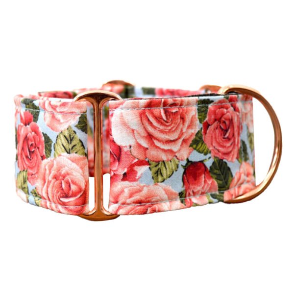 Rose Floral Personalized Dog Collar