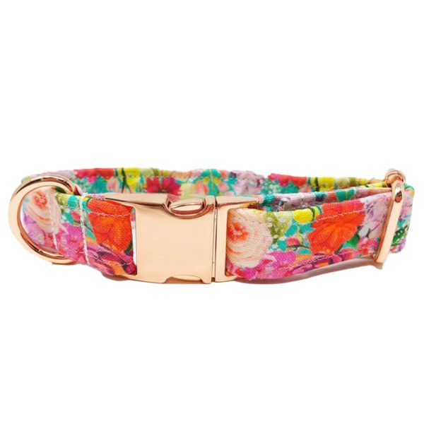 Beautiful Floral Print Fabric Dog Collar