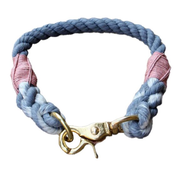 Grey Cotton Ombre Dog Collar & Leash