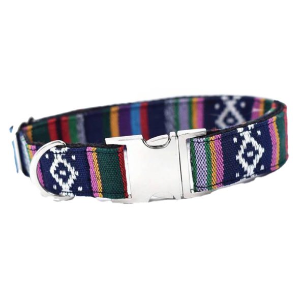 traditional-boho-dog-collar-with-silver-metal-buckle