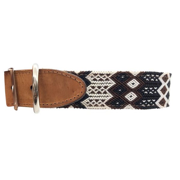 Stylish Handmade Macrame Leather Dog Collar