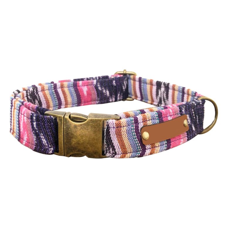 Pink Cotton Rope Dog Collar, Braided Dog Collar Supplier, Wholesale Pet
