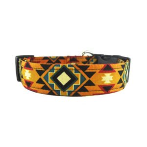 Multicolored Orange Tribal Dog Collar