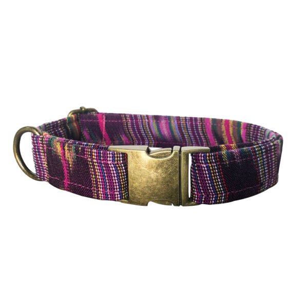 Wholesale Boho Stripe Purple Dog Collar Supplier