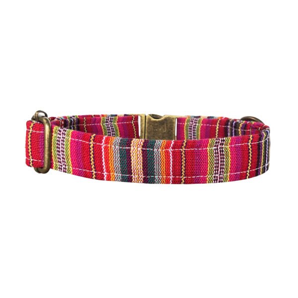 Beautiful Boho Pattern Pink Woven Collar For Dogs - Image 4