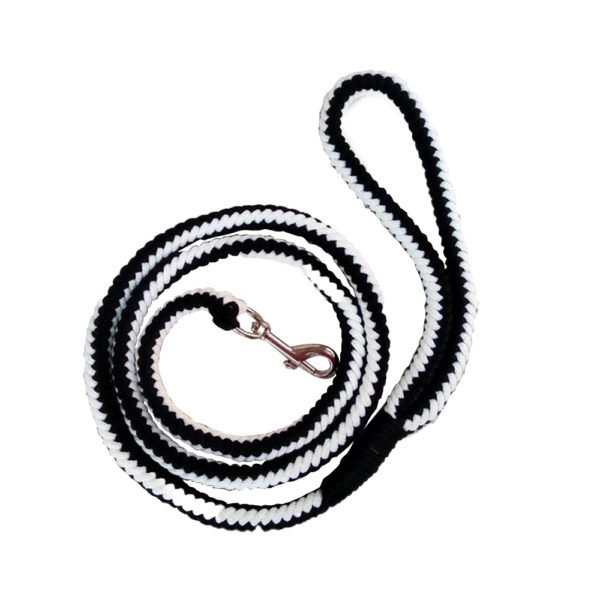 New Black & White Braided Dog Leash