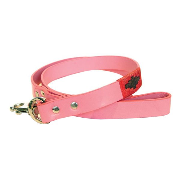 Flamingo Pink Leather Dog Leash Manufacturer