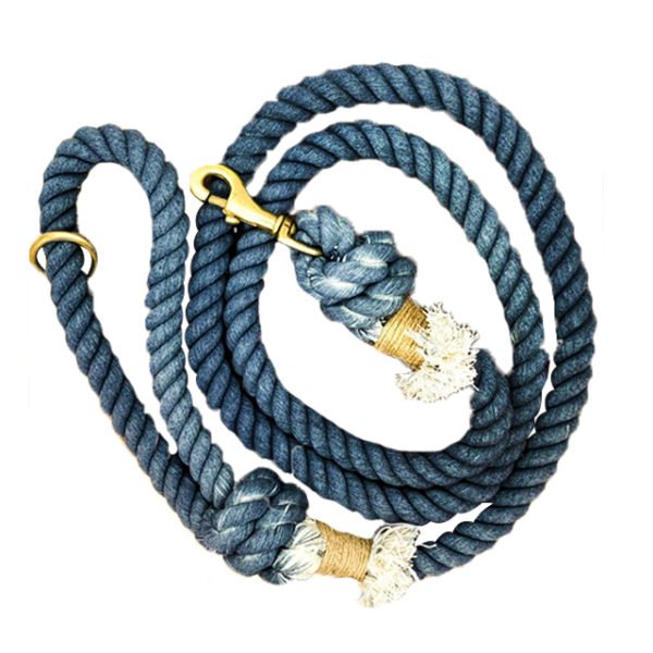 Indigo Blue Cotton Rope Dog Leash