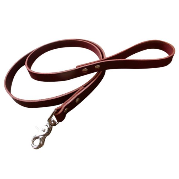 Plain Brown Leather Dog Leash Manufacturer