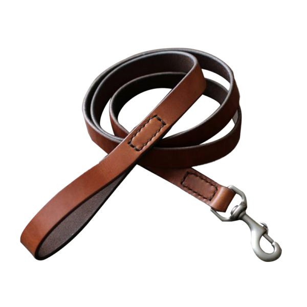 100% Handmade Brown Swift Leather Dog Leash