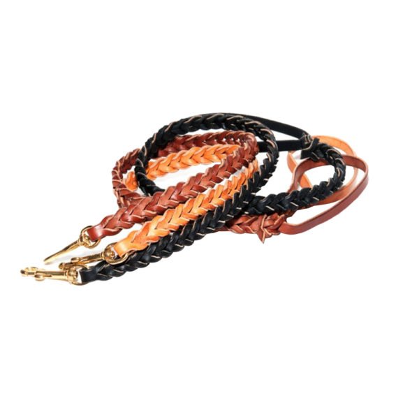 5ft Braid Leather Leash For Dogs and Puppies