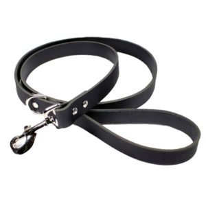 Customizable Width And Length Black Leather Dog Leash