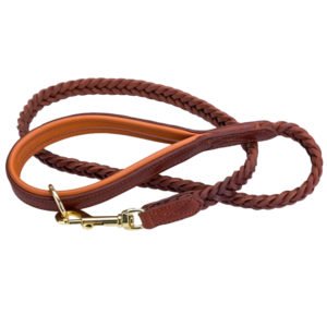 Ultra Strong Brown Braid Leather Dog Leash