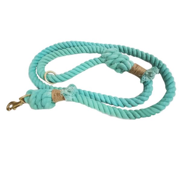 Soft Cyan Cotton Rope Dog Leash