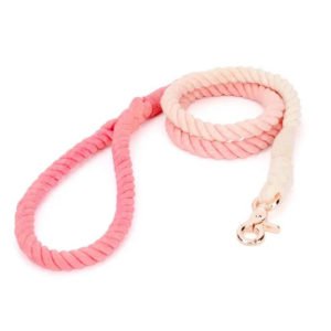 Dust Pink Cotton Rope Dog Leash