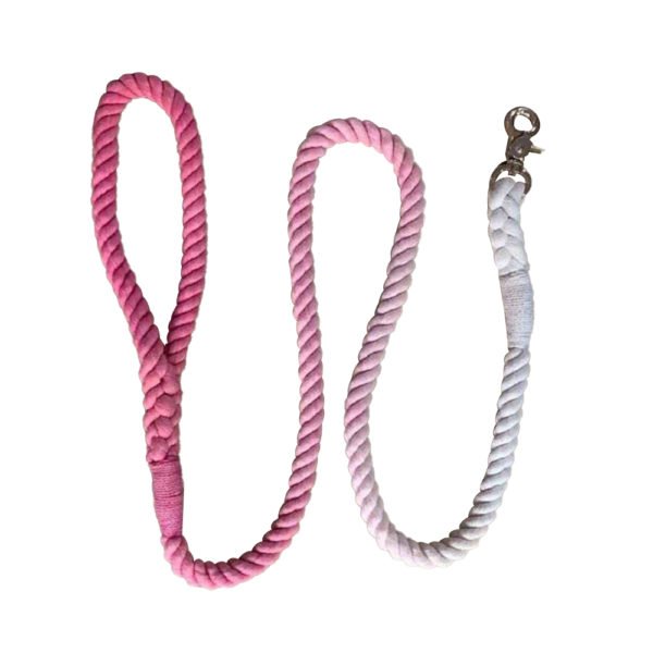 Punch Pink Cotton Ombre Rope Dog Leash