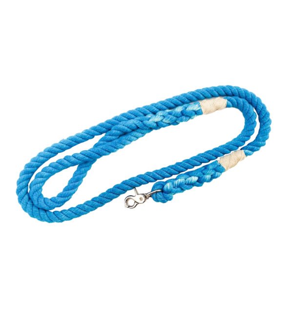 5ft Rope Blue Dog Leash Ombre Braided 100% Cotton
