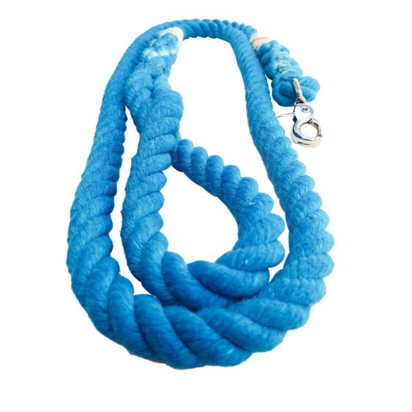 5ft Rope Blue Dog Leash Ombre Braided 100% Cotton