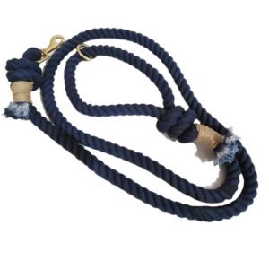 Black Rope Leash With Lase Cotton Dog Collar