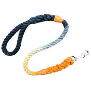 Orange Gradient Shade Cotton Rope Dog Leash