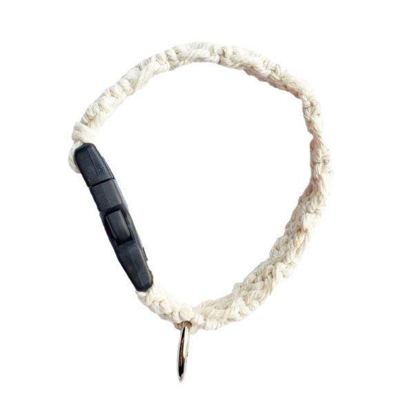 Beautiful White Macrame Pet Collar Leash
