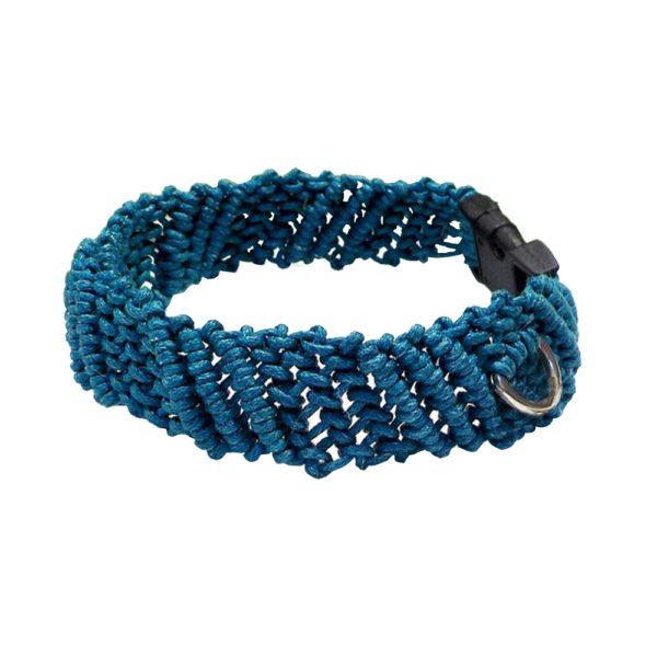 Blue Macrame Puppy & Kitten Collar