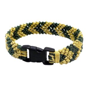 Green And Yellow Handmade Macrame Dog Collar