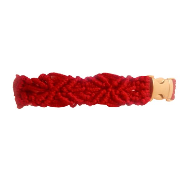 Fancy Red Macrame Dog Collar