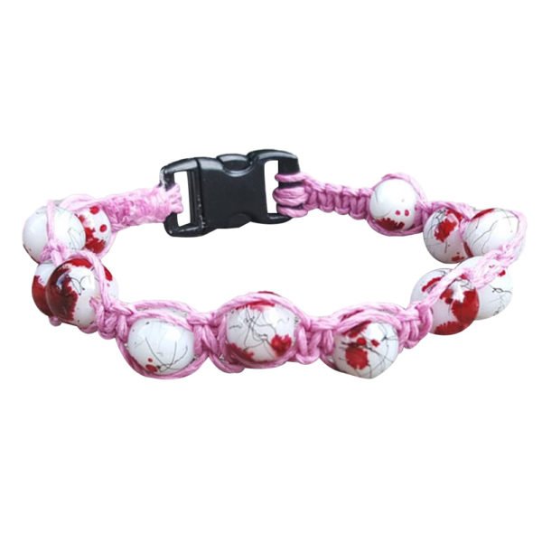 Pink Hippi Glass Bead Macrame Cat & Small Dog Collar