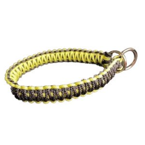 Fancy Yellow Handmade Macrame Dog Collar