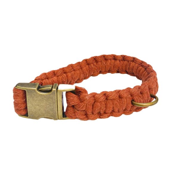 Brown Rope Macrame Dog Collar