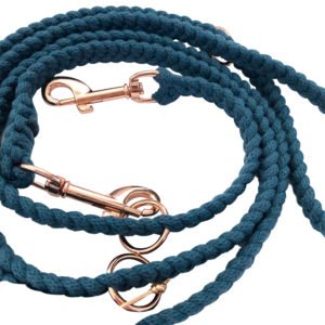 Adjustable Blue Macrame Dog Leash