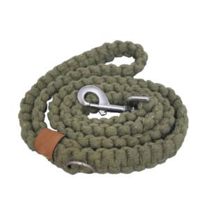 Handmade Soft Macrame Dog Leash Avocado Green